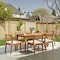 Alaterre Furniture Barton 7-Piece Patio Dining Set, Weather-Resistant Outdoor Dining Table, 6 Stackable Patio Chairs 80-OUTD-WD-DIN-SET2 - alternate 1
